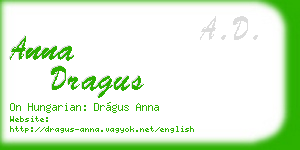 anna dragus business card